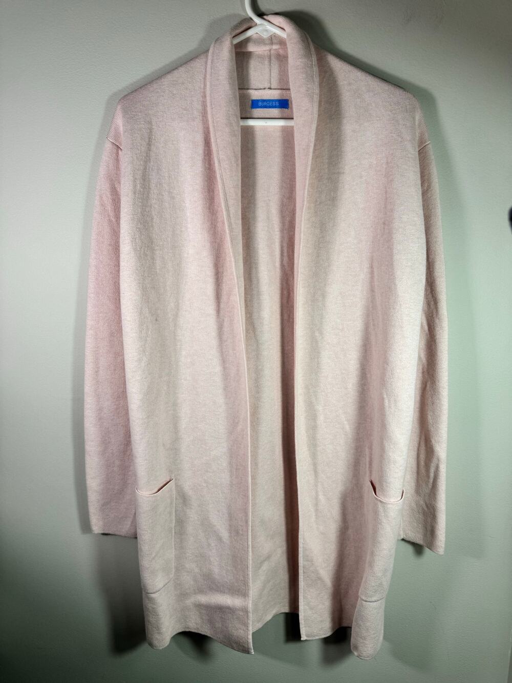 BURGESS Cotton Cashmere Travel Coat Cardigan Pink Medium